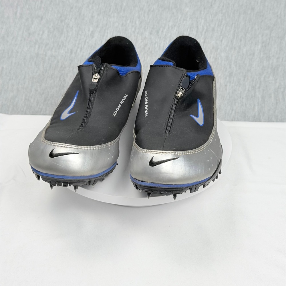 Nike Zoom Rival S+ Track Spikes Black Metallic Silver Blue 304891-001 Mens 8.5